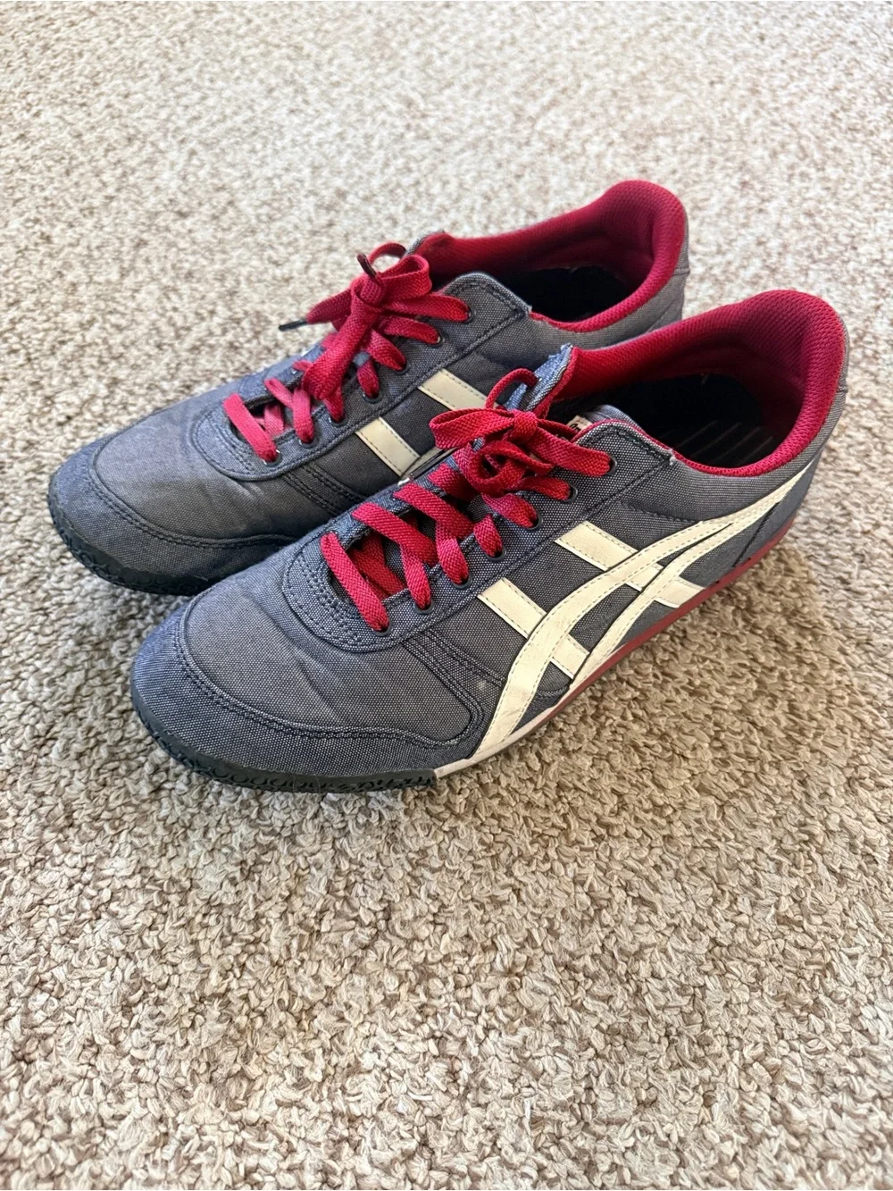 Onitsuka Tiger by Asics Gray Sneakers with Red Accents